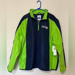 NFL Team Apparel ~ Seattle Seahawks 1/4 Zip Windbreaker Jacket XXL